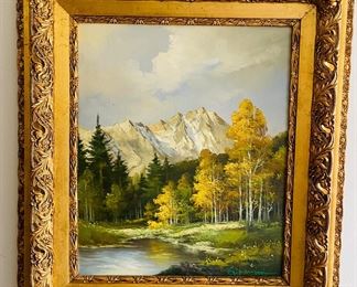 37_____$200 	
Painting Rocky Mountain in old Vict frame regilded 29x36		