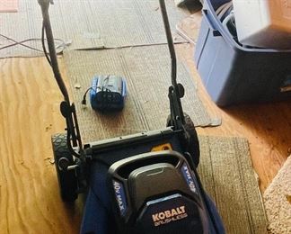 38_____$180 	
Kobalt Brushless leaf bag in garage 