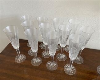 _____$190 	
Lenox set of Champagne flutes 12 + 7 wine glasses 		