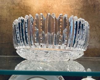 _____$80 	
Strawberry bowl unusual cut crystal 8""D"	