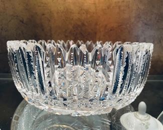 _____$80 	
Strawberry bowl unusual cut crystal 8""D"	