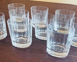 _____$90 	
MCM Set of 9 oval faceted Dansk stamped France wiskey rocks old fashion	