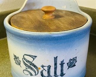 _____$34 	
Salt crock with wood top 