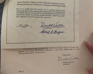 25_____$110 	
Albert Earl Gilbert 1977 24 1/2x 31 the Screech Owl 