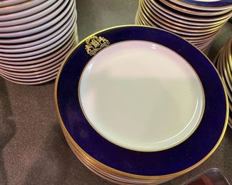 Baker Hotel (Mineral Wells, Texas) set of China from the 1920's made by Syracuse - Cobalt Blue 128 pieces - gold border. $1000 for the set 