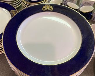 Baker Hotel (Mineral Wells, Texas) set of China from the 1920's made by Syracuse - Cobalt Blue 128 pieces - gold border. $1000 for the set 