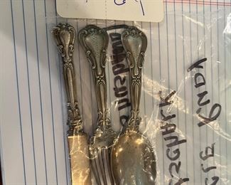 $120 - Chantilly Sterling set baby 3 pieces 
