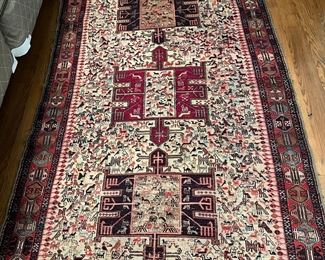 $475 Tribal rug cotton hand woven 4x6
