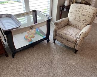 Chloe High Leg Writing Recliner 