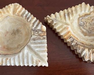 Mid Century Alabaster Ash Trays 