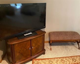 Sony Bravia 52” TV • Upholstered Bench approximately 40”x18” 