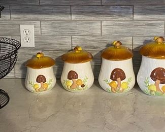 Arnel’s Vintage 1970’s Mushroom Canister Set of 5…does have some minor chips to lids 