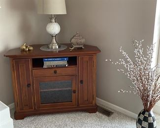 “Winners Only” Corner Media Cabinet TV Stand 