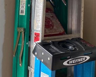 Keller 6’ Fiberglass Ladder, Werner 5’, Werner 4’ Fiberglass & Werner 16’ Extension Ladders 