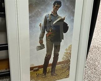 Abraham Lincoln “The Railsplitter” Norman Rockwell • Framed & Matted 