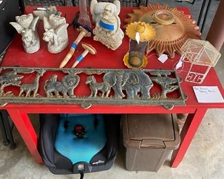 Mushrooms, Gargoyles, Sun, Metal Finch Bird Feeder, Iron African Animals 