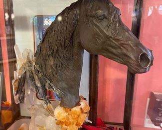 Signed bronze on crystal Base.