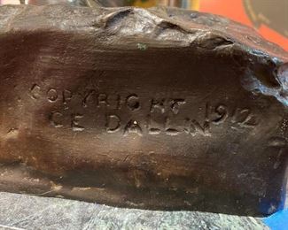 Very large bronze sign in C.E.Dallin