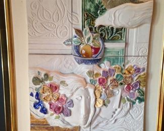 Very rare original suite of four. The Four Seasons. By Alvar, sold as a complete set. Frames are 22 karat liquid gold. Request viewing.