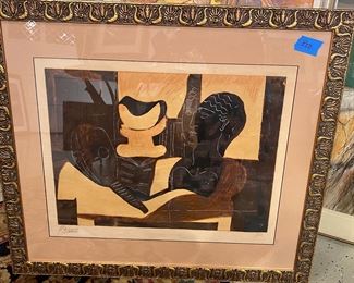 Signed and numbered Picasso lithograph beautifully framed.