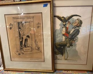 Two Norman Rockwell, pencil, signed and numbered.