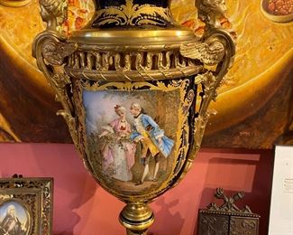 A pair of signed urns by George’s Le Poitevin 19th century.