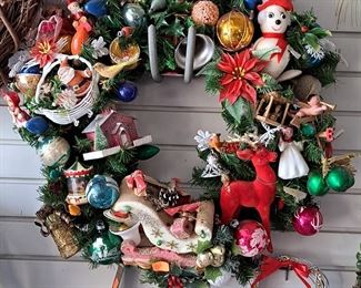 Handmade vintage Christmas wreath