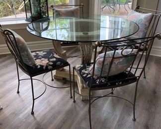 GLASS TOP TABLE AND 4 CHAIRS