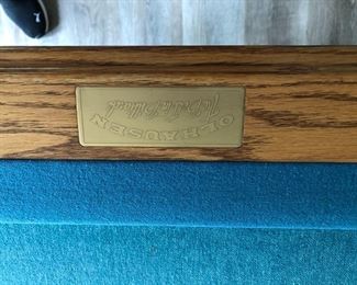 BRAND OF POOL TABLE BY OLHAUSEN