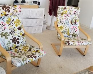 Floral print Ikea chairs
