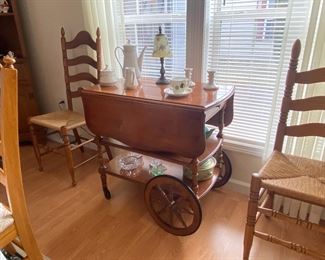 Pennsylvania House rolling tea cart with drop leaf. Will make an awesome bar cart!