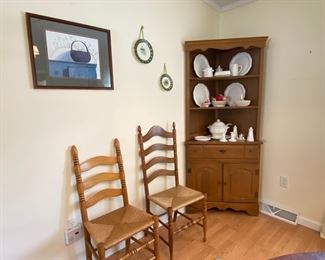 Ladderback rattan chairs