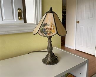 Meyda signed Tiffa mini leaded lamp