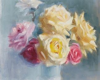 16
Marie Goth
1887-1975
Still Life Of Pink And Yellow Roses
Oil on canvas laid to board
Signed lower right: Marie Goth
Sight: 19.75" H x 15.75" W
Estimate: $1,500 - $2,500