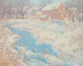 25
John William Bentley
1880-1951
A Snowy Landscape
Oil on canvas
Signed lower left: John W Bentley
25.5" H x 30" W
Estimate: $2,500 - $3,500