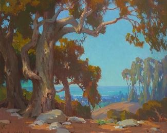 99
Marion Kavanagh Wachtel
1876-1954
"By The Sea"
Oil on canvas
Signed lower left: Marion Kavanagh Wachtel; titled and inscribed J.J., in another hand, on the stretcher
26" H x 30" W
Estimate: $20,000 - $30,000