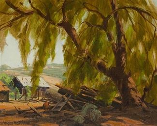 127
Sam Hyde Harris
1889-1977
"Carlsbad Veteran #2"
Oil on Masonite
Signed lower left: Sam Hyde Harris; titled in pencil verso
18" H x 24" W
Estimate: $2,000 - $3,000