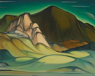 135
Tarmo Pasto
1906-1986
Sunset Behind The Hills
Oil on canvas
Signed near the center of the lower edge: Tarmo Pasto
42" H x 52" W
Estimate: $2,000 - $3,000
