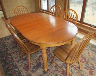 Richardson Bros. solid oak table & chairs