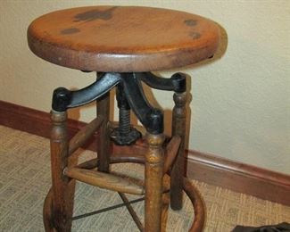 Antique adjustable stool