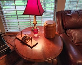 side tables and leather furniture