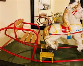 Vintage Metal Mobo Horse Rocker from England 