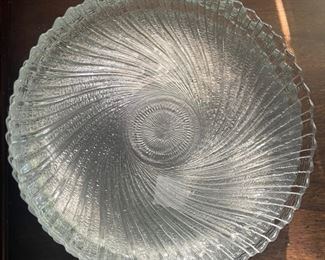 Several Swirl Glass Plates and Bowls