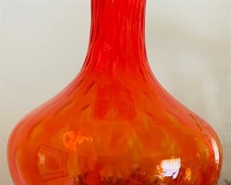 Mid Century Hand Blown Glass Vase 