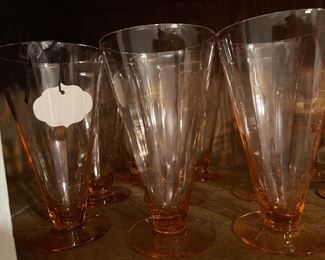 Vintage Pink Champagne Flutes