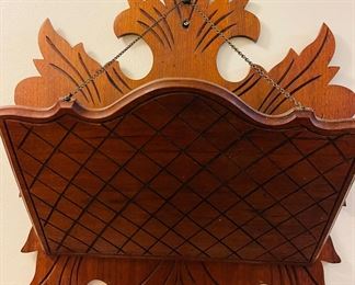 Victorian Wooden Magazine/Newspaper Wall Rack