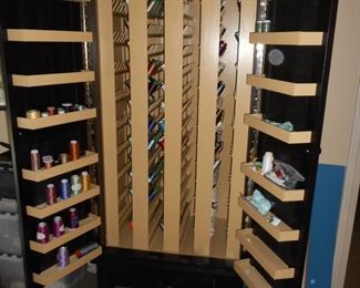 Inside of custom spool cabinet