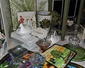 Art Quilt wall hangings; Art Glass