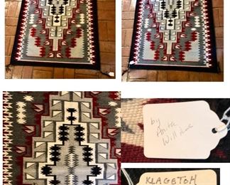 New, Never Used Klagetoh #569 Navajo Blanket 39" x 69" Made by Anita Williams $1,600