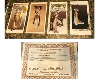 Set of 4 Joy Dunn Lithographs Signed & Numbered. “Of Different Worlds” COA $250